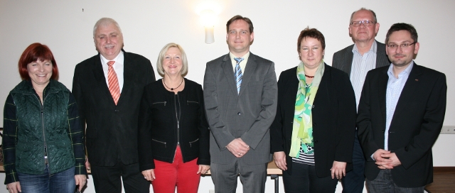 Die Nominierten: (von links) Andrea Kopp, Klaus-Dieter Thiel, Margit Hinkel, Stefan Hammer, Daniela Wittig, Robert Trautwein und Tobias Bronner.